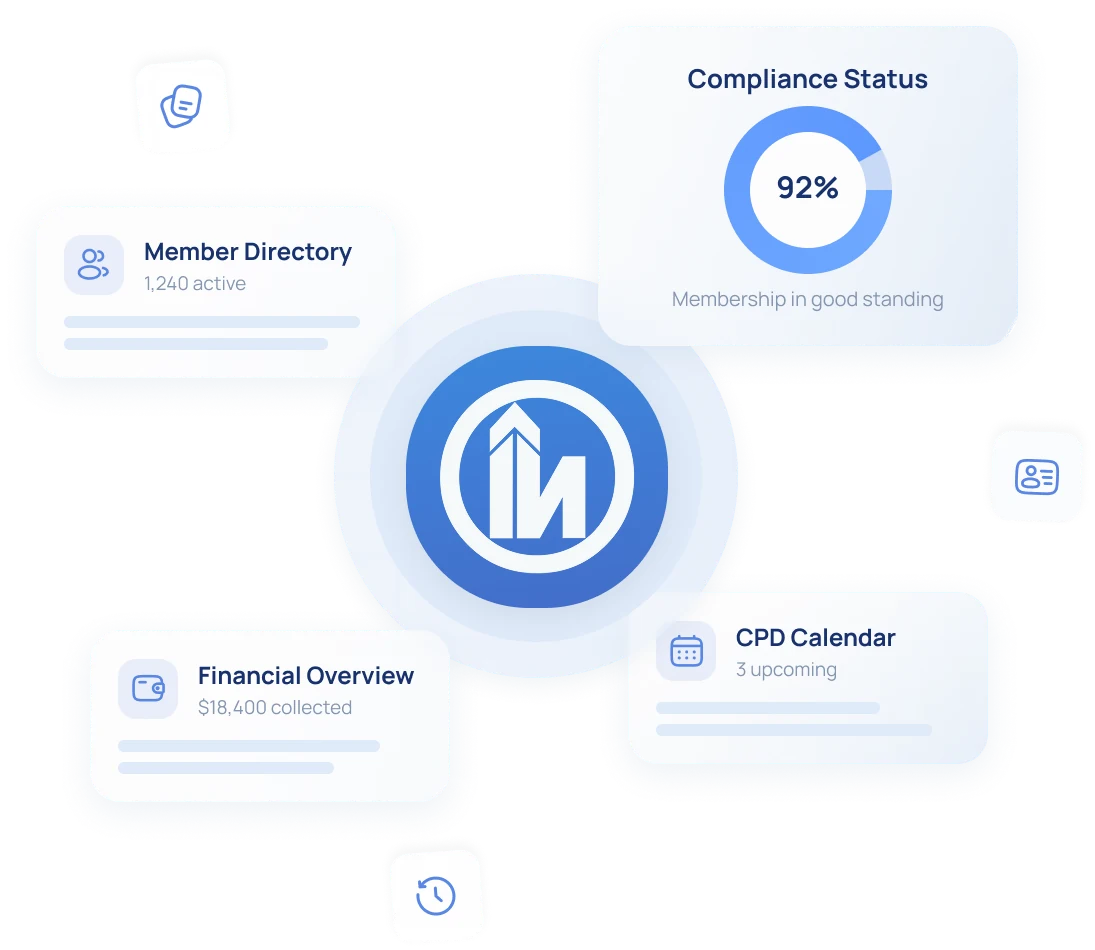 Octozy interface for managing association members and renewals