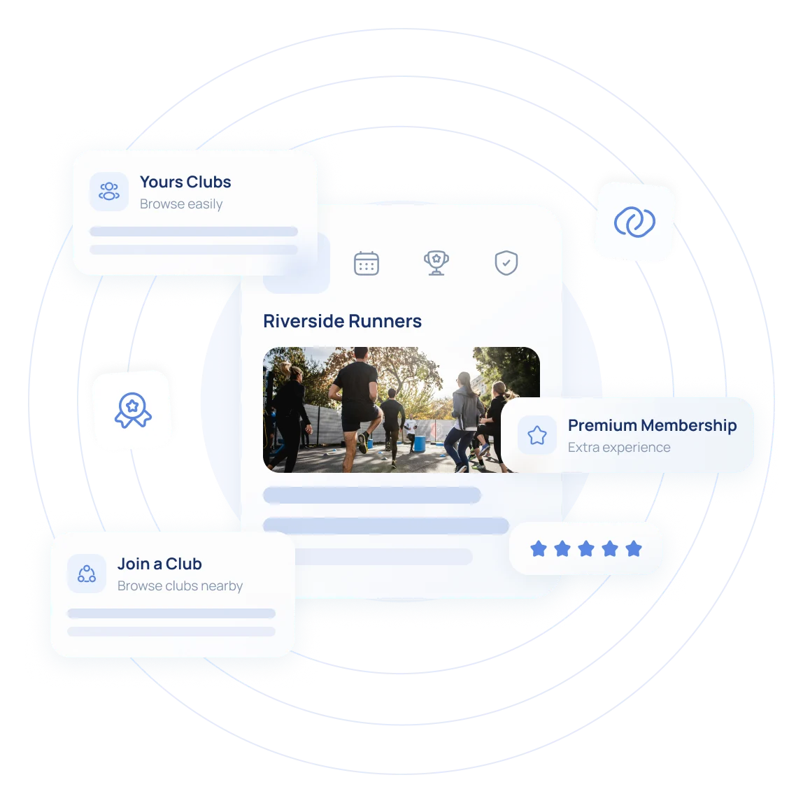 Octozy interface for managing club members and events