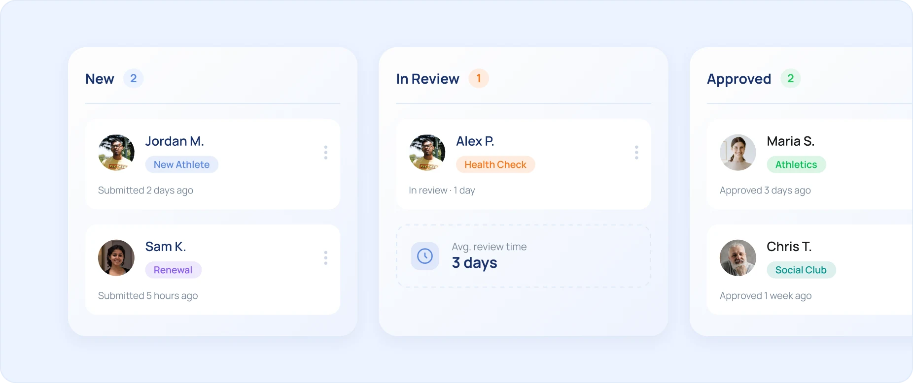 Octozy membership application review workflow
