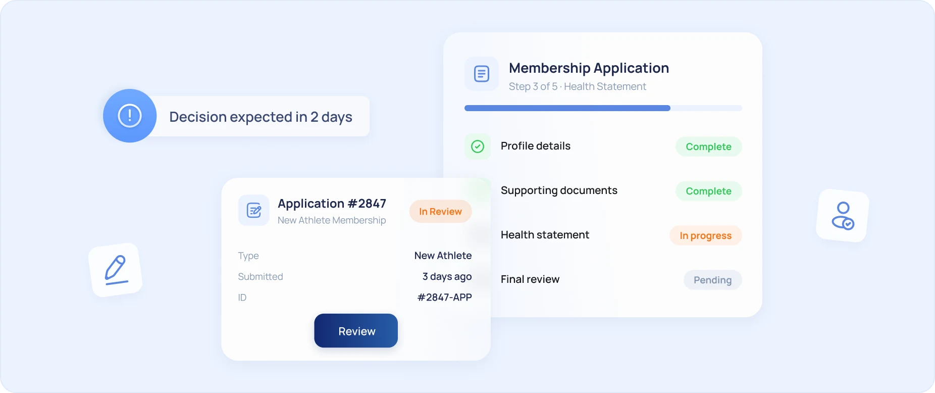 Octozy membership application review workflow